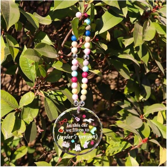 Crystal car charm rear view mirror hanging sun catcher colorful bead pendant - Picture 4 of 7